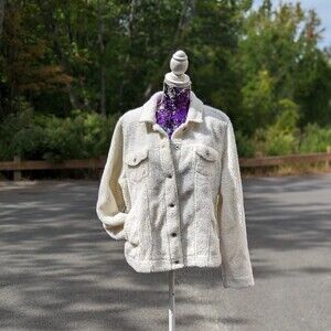 Torrid NWT Plus Size 2X 18/20 Cream Long Sleeve Sherpa Trucker Jacket